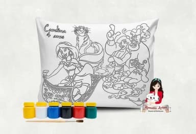 Almofada com Tinta para Colorir Aladdin