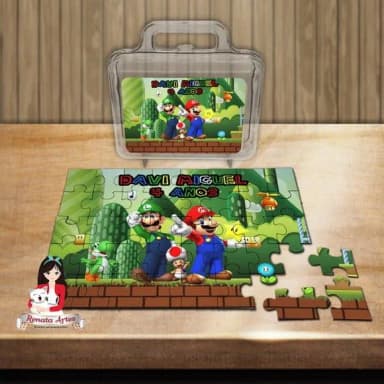 Quebra Cabeça Personalizado na Maleta Super Mario Bross