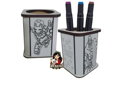 Porta Lápis para Colorir Vingadores