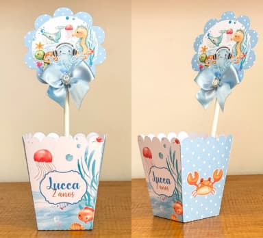 PEGUE E MONTE - Centro de Mesa FUNDO DO MAR MENINO - Decoração de Festa | Lembrancinhas | Aniversário | Personalizados