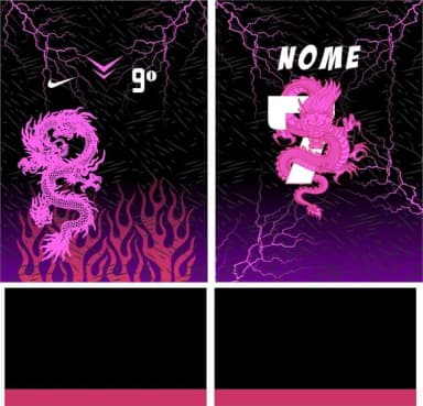 Arte Vetor Camisa Dragao Roxo Inetrclasse Mod-184