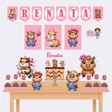 Kit Festa Só Um Bolinho CAPIVARA - Decoração de Festa
