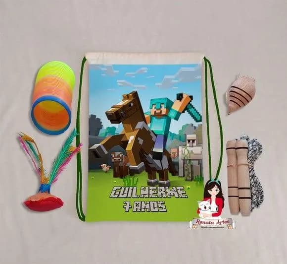 Mochila Boa Infância Tema Minecraft 1