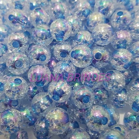 Bolinha Acrilica Azul C/Miolo Furta-cor-12mm- Pct. C/50 Un