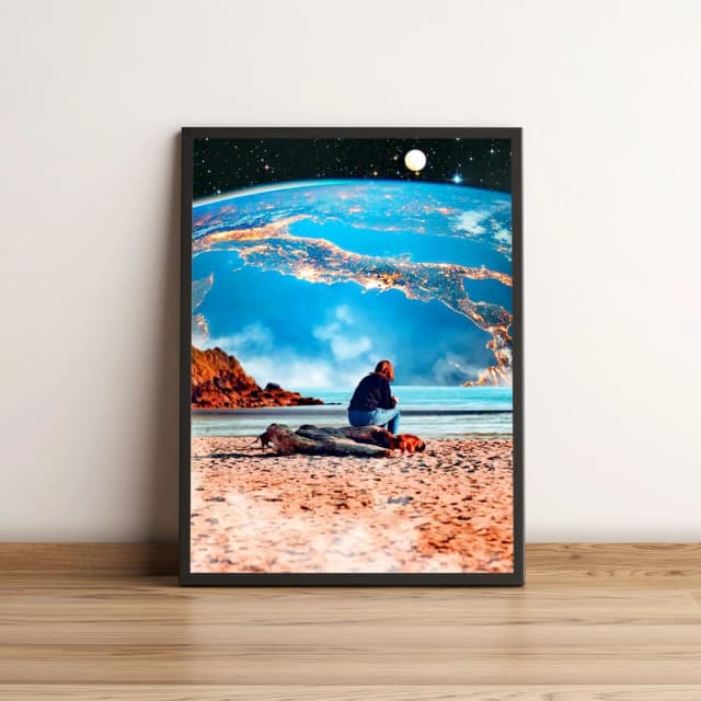 Quadro Pessoal Na Lua Olhando Para Terra 164