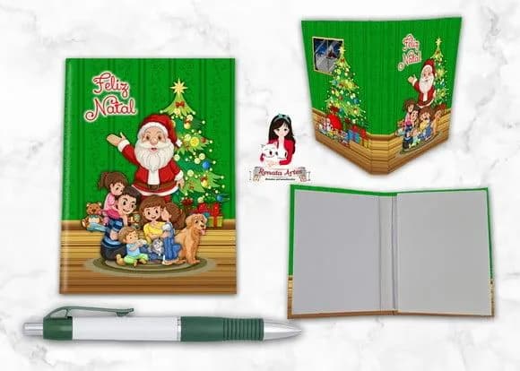Bloquinho Personalizado com Caneta Natal 2025