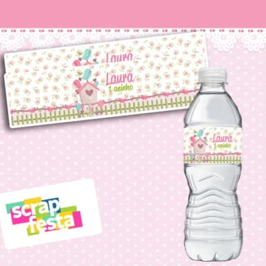 Adesivo Personalizado Rótulo água 5x19,5 Jardim Encantado