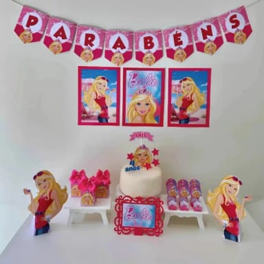 Kit Mesversário Barbie Personalizados - Só Um Bolinho