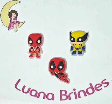 Aplique Deadpool e Wolverine Fosflorescente Pacote C/6 Peças
