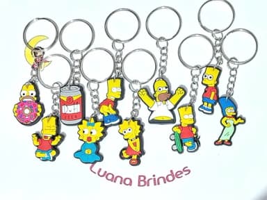 Chaveiro Simpsons Emborrachado Pacote com 10 Unidade