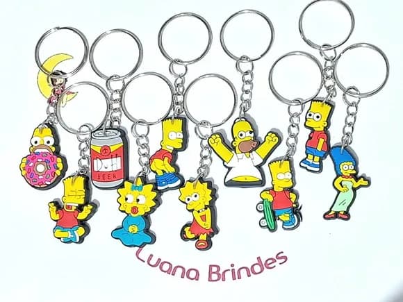 Chaveiro Simpsons Emborrachado Pacote com 10 Unidade