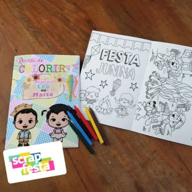 Revista Colorir+giz Cera Festa Junina/arraiá/chá Revelação