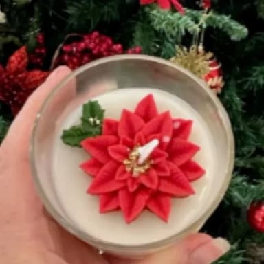 Vela Natalina com Flor de Natal