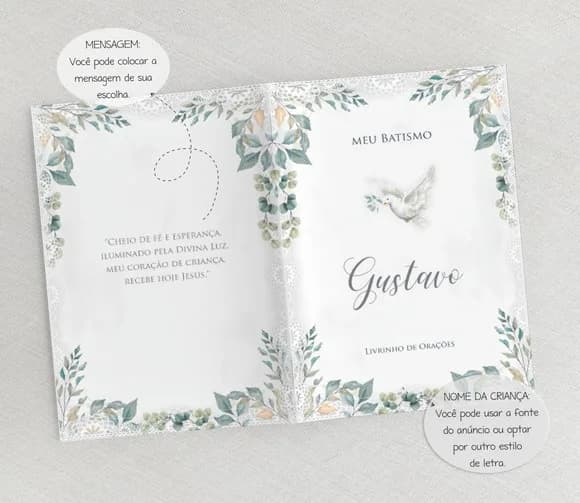 Livrinho De Orações Para Lembrança De Batizado - 10x14 Cm