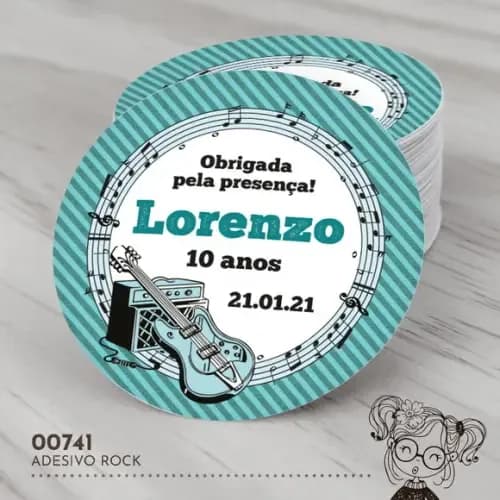 Adesivo Redondo Rock - 00741