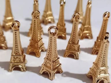 Pingente Torre Eiffel Dourada - 10 Unidades