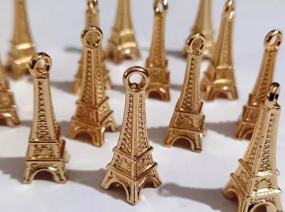 Pingente Torre Eiffel Dourada - 10 Unidades