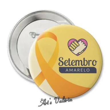 Bóton Setembro Amarelo - 4,5cm