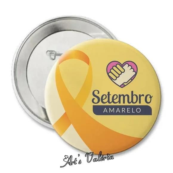 Bóton Setembro Amarelo - 4,5cm