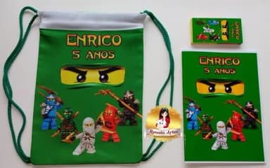 Kit colorir na sacola Ninjago verde