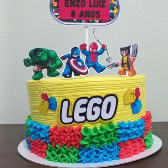 Topo de Bolo Lego