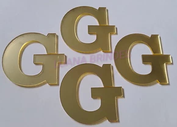 Aplique da Letra G em Acrílico Espelhado Dourado - 5cm