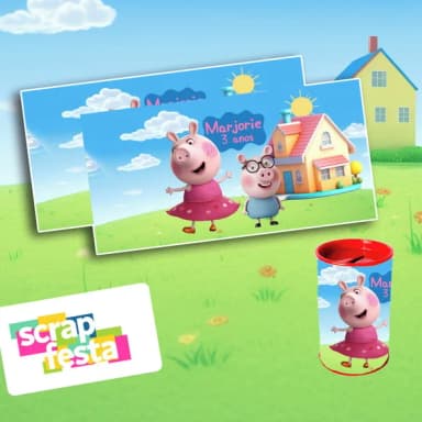 Rótulo Adesivo para Cofrinho Porquinha Rosa Pig