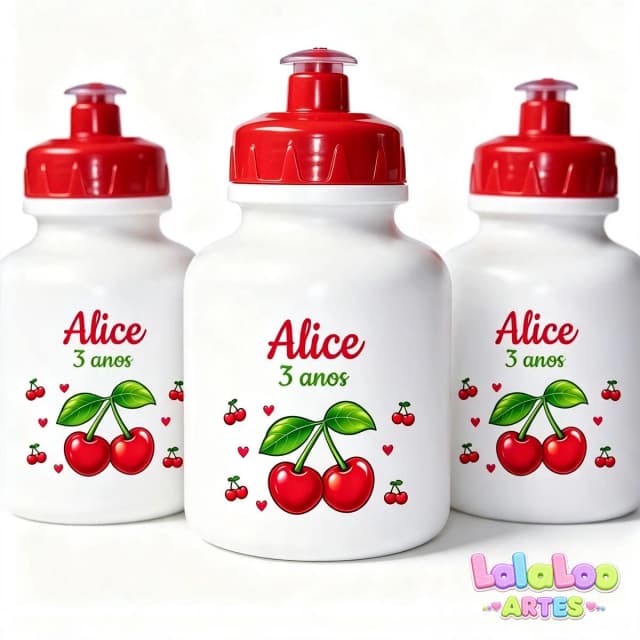 Garrafinha Squeeze Cerejinha Personalizado