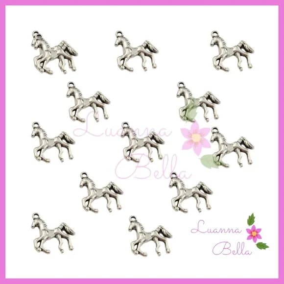 Pingente de Metal Cavalo Prata - Pct c/10 unids