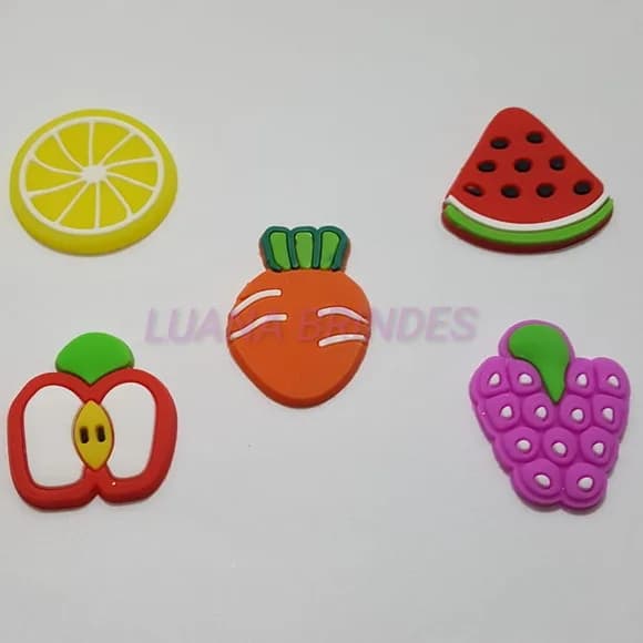 Apliques Emborrachados Variados -Mini Frutas-pct c/10 unid.