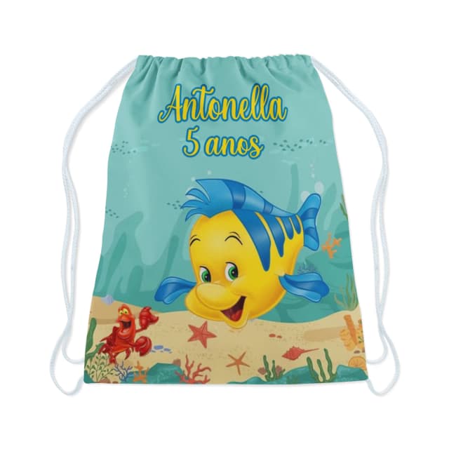 Mochilinha Personalizada Linguado Pequena Sereia