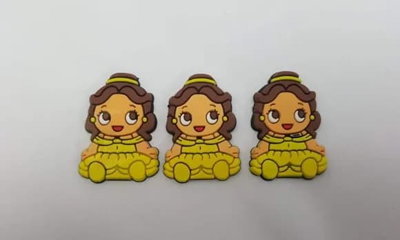Aplique da Princesa Bela Baby Emborrachado de 3cm