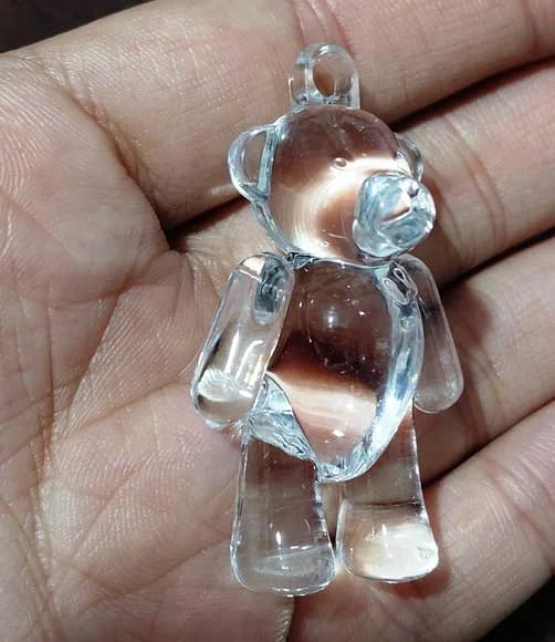 Pingente Ursinho em Pé Acrílico 4cm Pacote com 5 Unidades