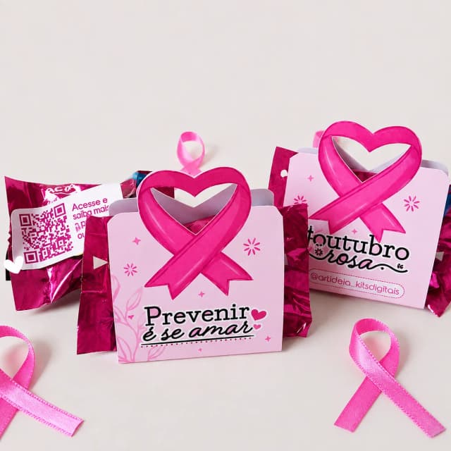 Arquivo de corte  digital- Porta Bombom Outubro Rosa
