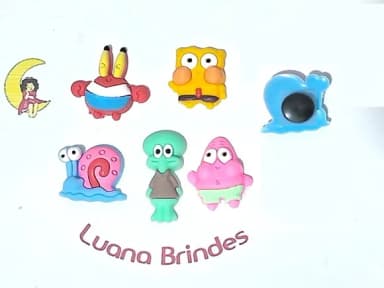 Pins pra Crocs Bob Esponja 3d - 5 Unidades