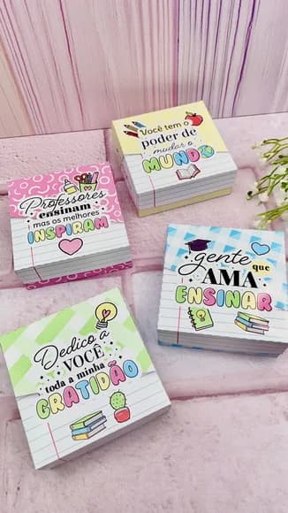 Caixa para 4 Doces Dia dos Professores - Enviada Desmontada