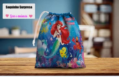 Saquinho Supresa para lembrancinhas Sereia Ariel