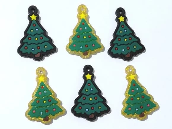 Pingente Árvore de Natal Emborrachado Pacote com 6 Unidades