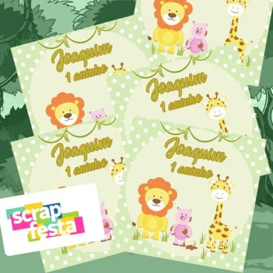 Adesivo Personalizado Quadrado 10x10 Safari