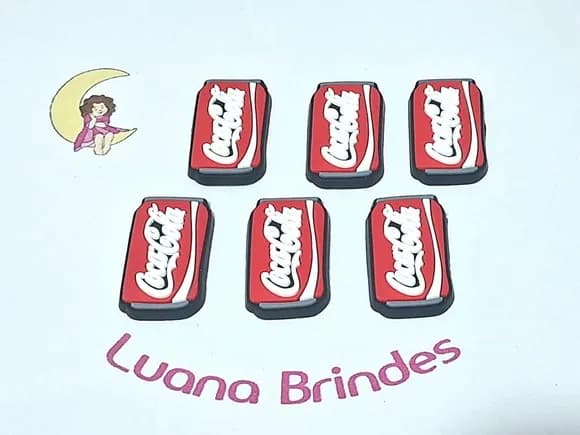 Aplique Coca Cola Emborrachado 3cm Pacote com 6 Unidades