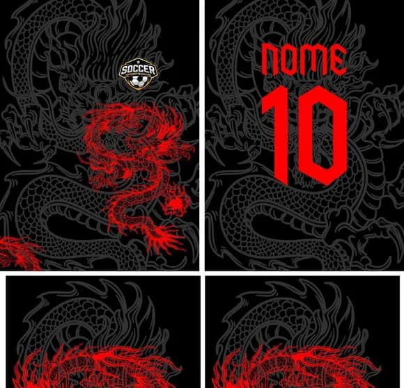Arte Vetor Camisa Interclasse Dragão Mod-120