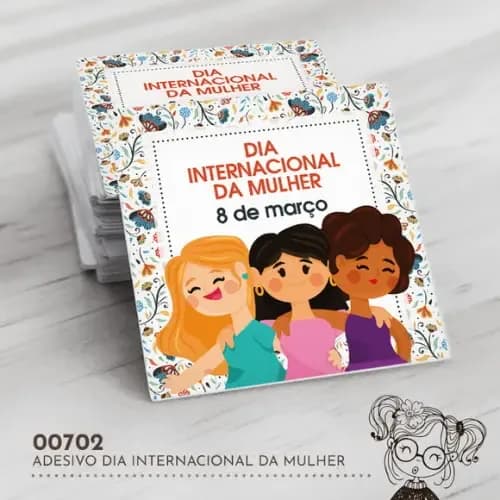 Adesivo Quadrado Dia Internacional Mulher - 00702