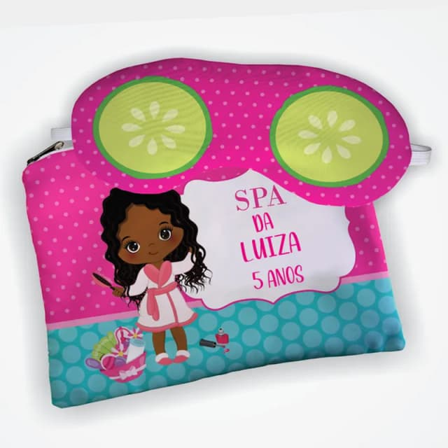 Kit Necessaire e Mascara Dormir personalizada para lembrancinhas SPA infantil