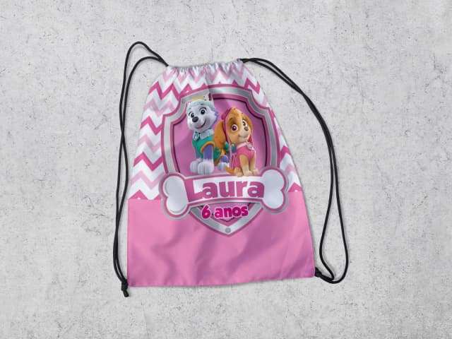 Mochilinha Personalizada para lembrancinhas da Skye Patrulha Canina