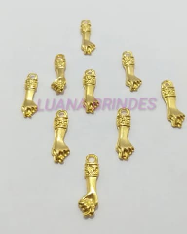 Pingente Figa em Metal Dourada - pct com 12 unidades