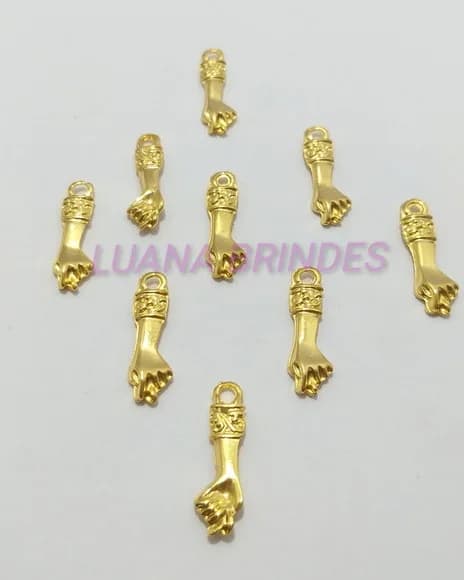 Pingente Figa em Metal Dourada - pct com 12 unidades