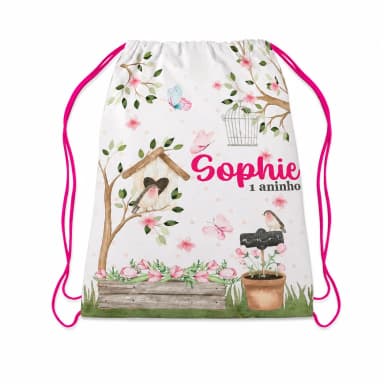 Mochilinha personalizada do Jardim Encantado