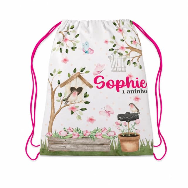 Mochilinha personalizada do Jardim Encantado