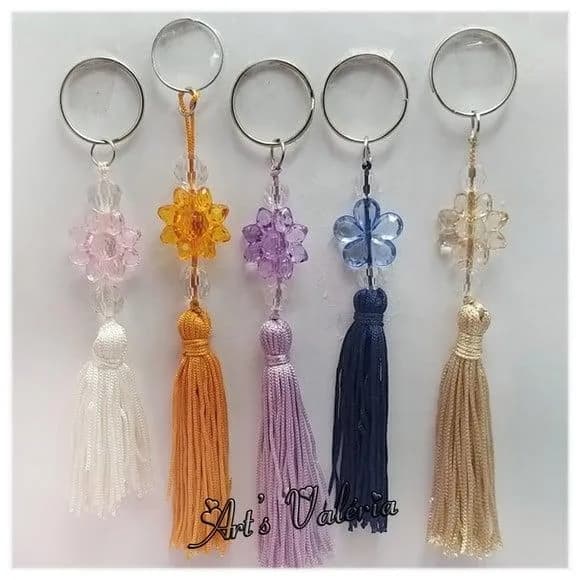 Chaveiro Flor com Franja