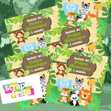 Adesivo Personalizado Quadrado 5x5 Safari